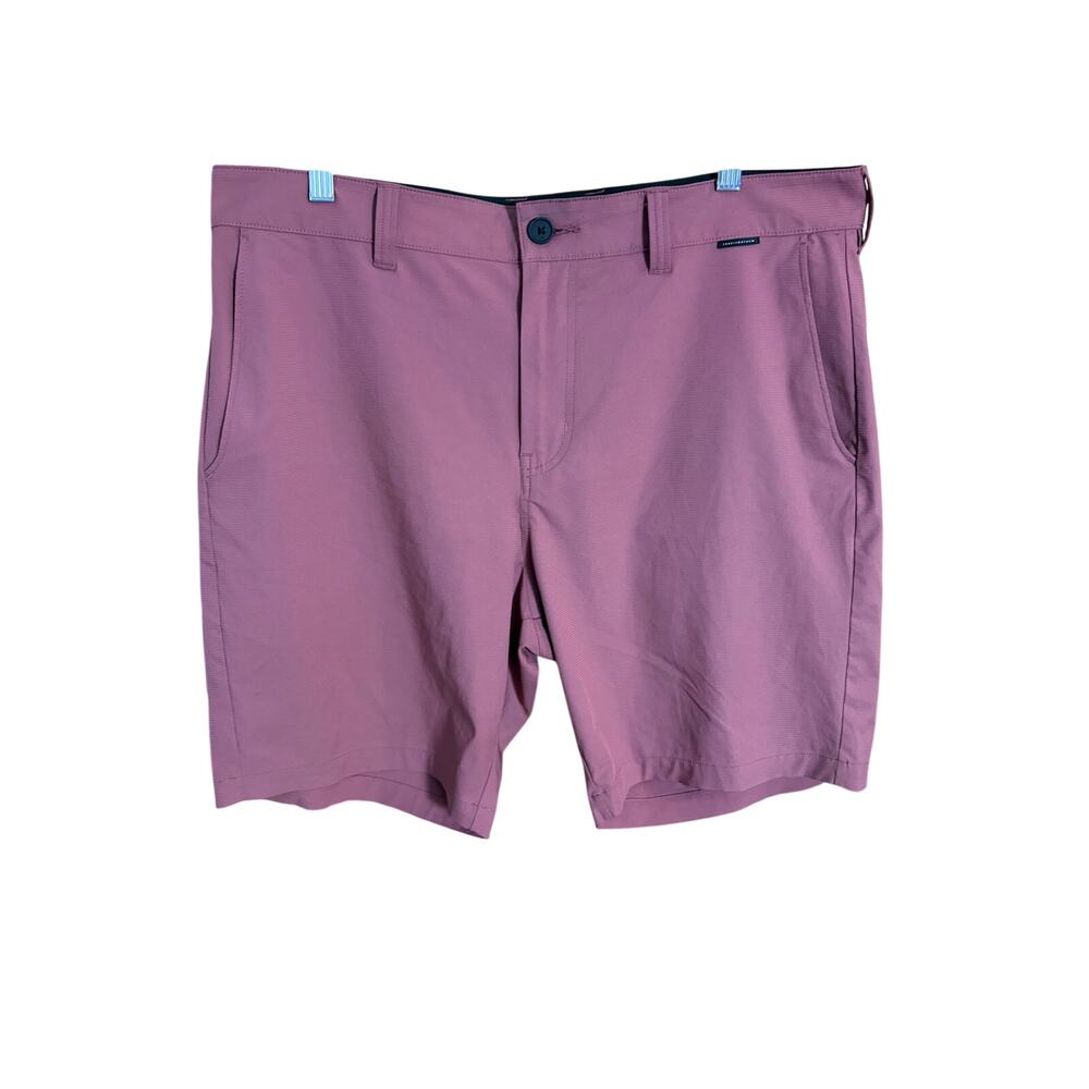 Travis Mathew Mauve Performance Golf Shorts 36 Stretch Flat Front Hybrid